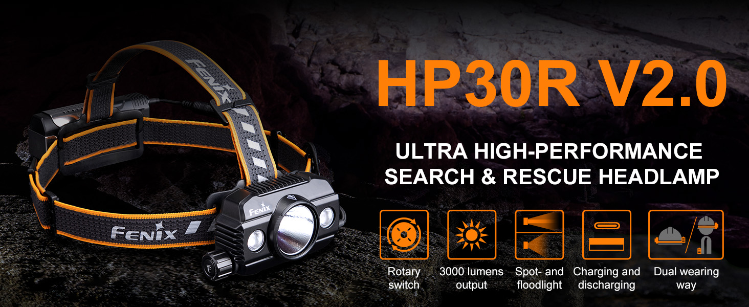 Amazon.com: Fenix HP30R v2.0 Headlamp, 3000 Lumen Rechargeable